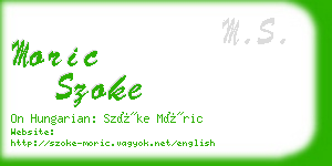moric szoke business card